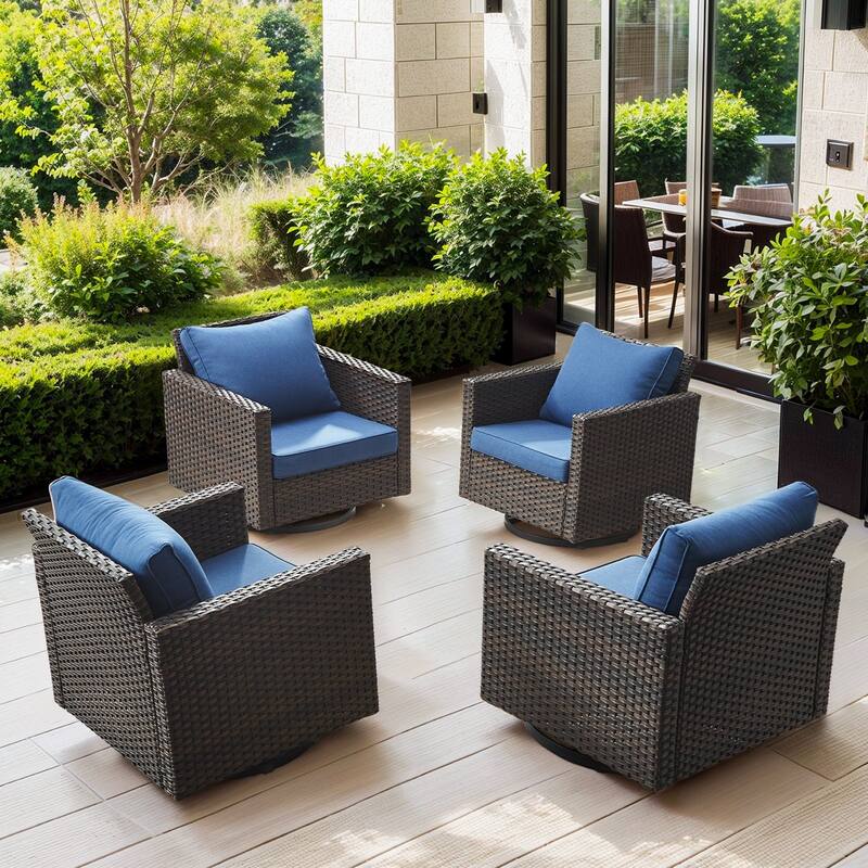 Outdoor Swivel Glider Chairs with Soft Cushion