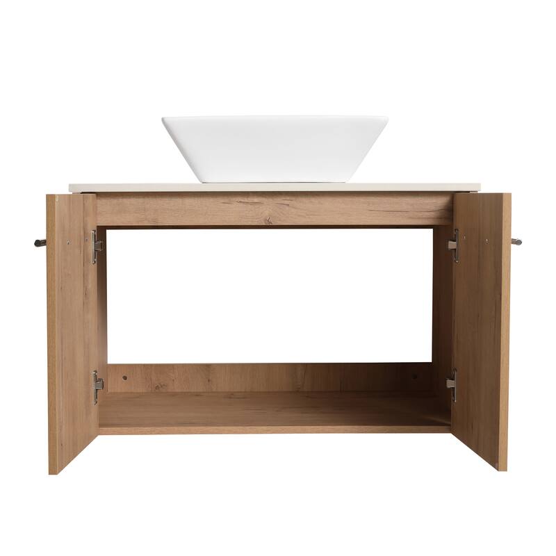 Bathroom Vanity With Sink In 24/30 Inch, Floating Bathroom Vanity With Soft Close Door