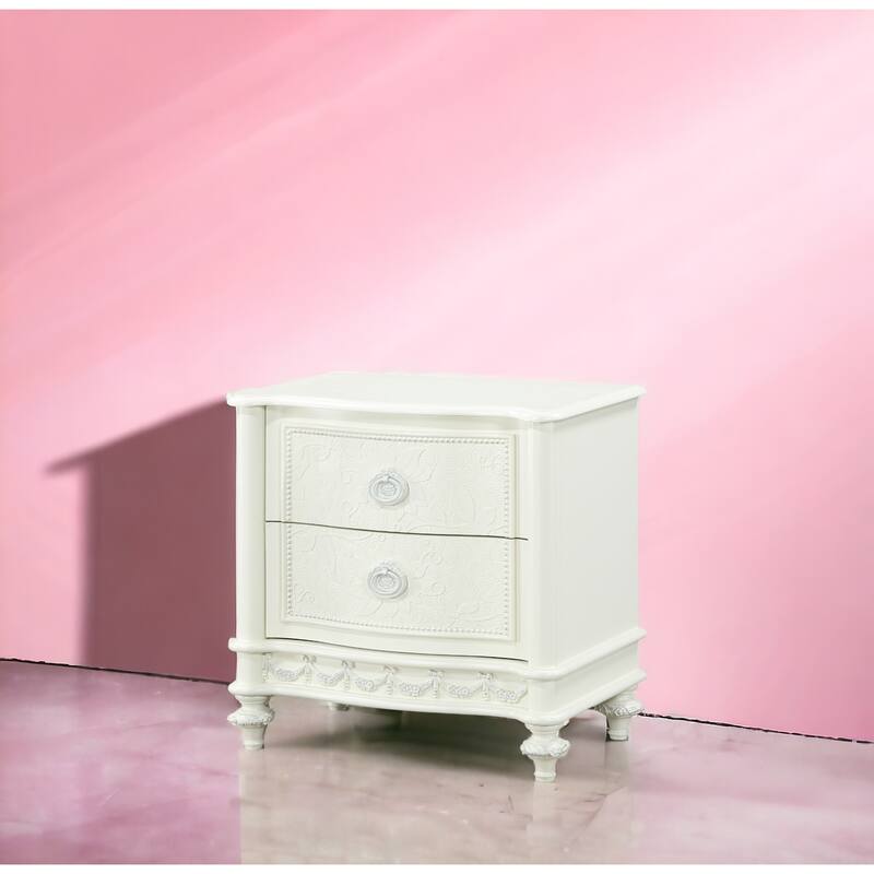 Dorothy Ivory Finish Nightstand W/2 Drawers