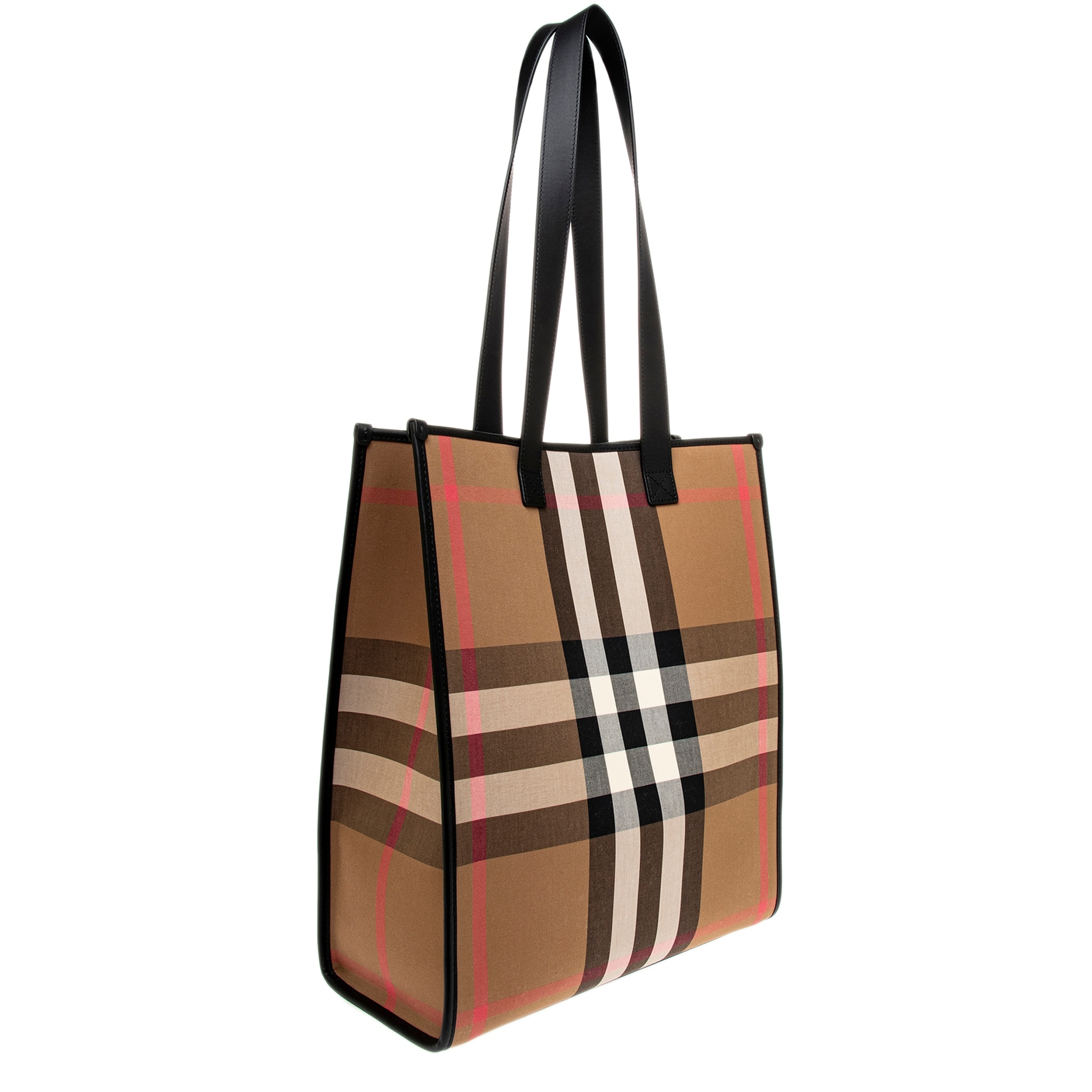 Burberry Canvas Drawstring Tote in Beige, Brown and Black Burberry Small Check Coated Canvas Zip Tote (Women) | Nordstrom main image 4