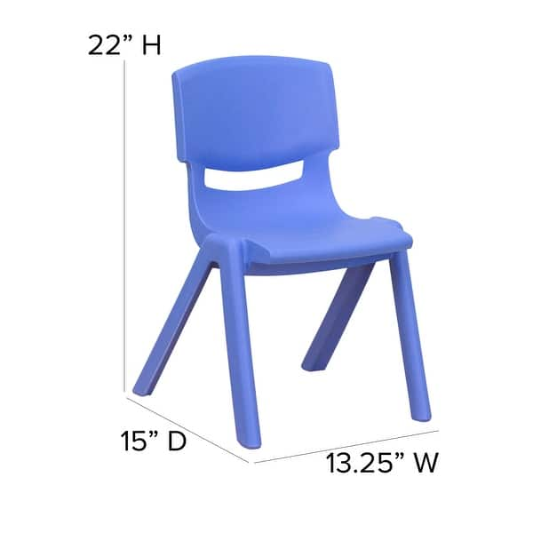 dimension image slide 0 of 4, 2 Pack Plastic Stackable School Chair with 12"H Seat, Preschool Seating