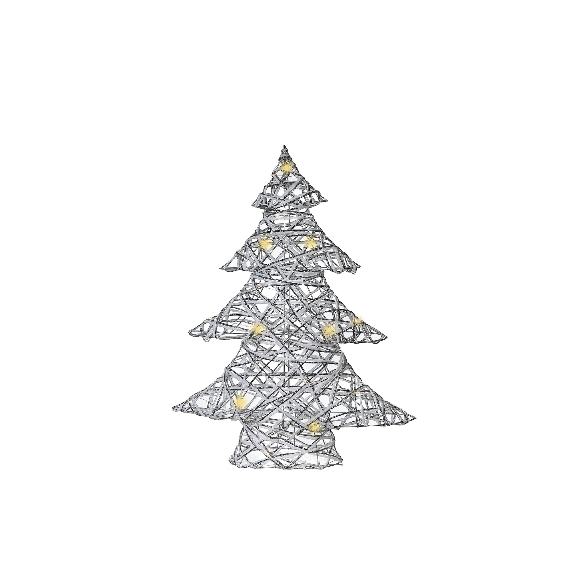 Led White and Silver Paper Christmas Tree Small 15.75