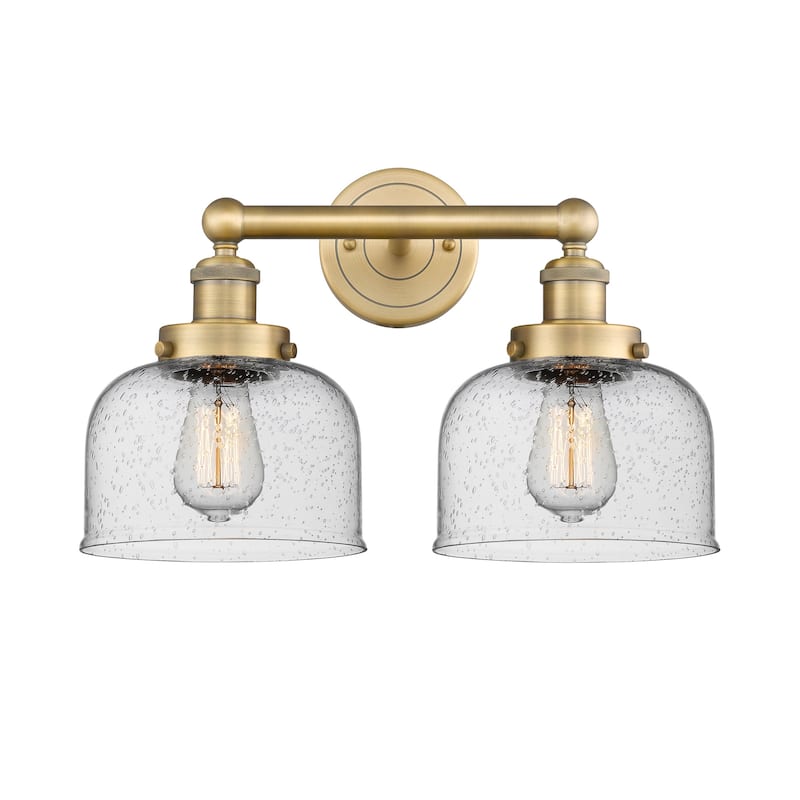 Innovations Lighting 616-2W-10-16-L Bell Vanity Bell 2 Light 16" Wide - Brushed Brass / Seedy