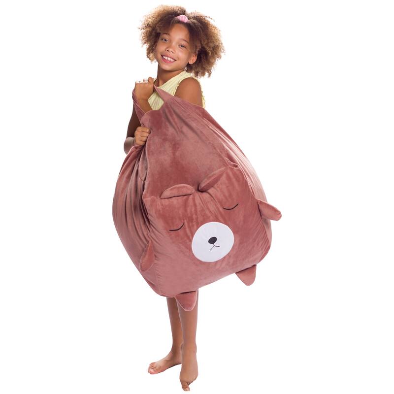 Stuffed Animal Storage Bean Bag Chair Cover only for Kids, Toy Holder