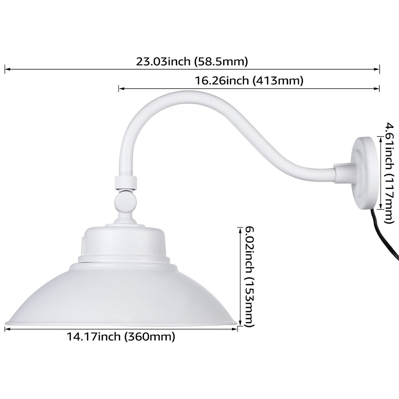 Shop 2 Pack Led Gooseneck Barn Light Photocell Included White
