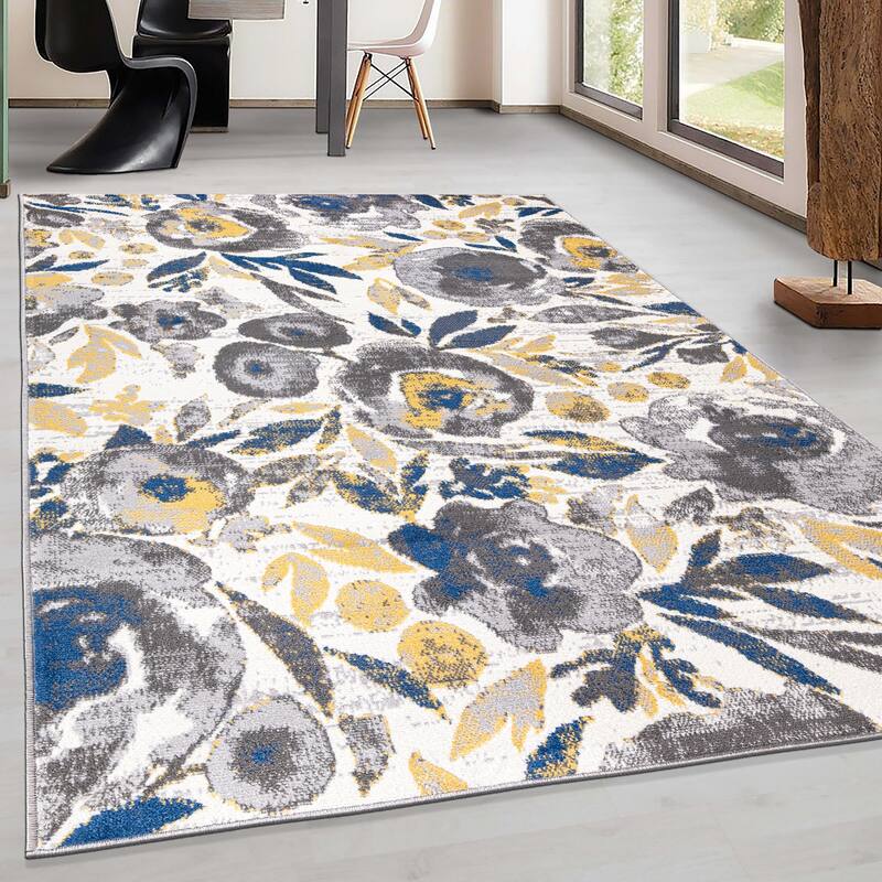 World Rug Gallery Vintage Modern Floral Area Rug