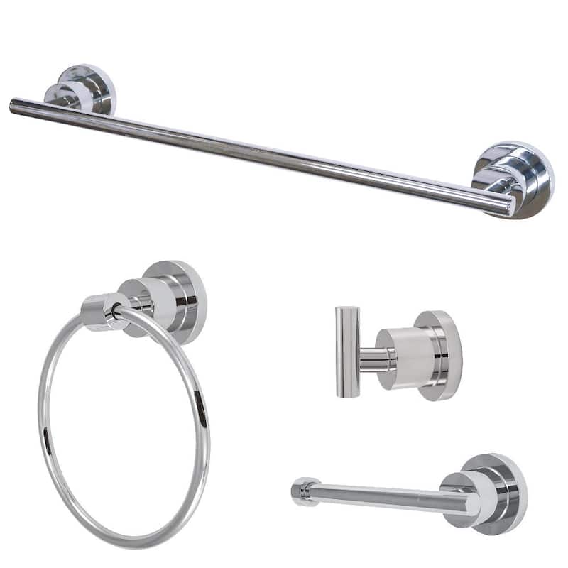 Kingston Brass Concord Bathroom Hardware Set - Includes 18" Towel Bar, - Polished Chrome