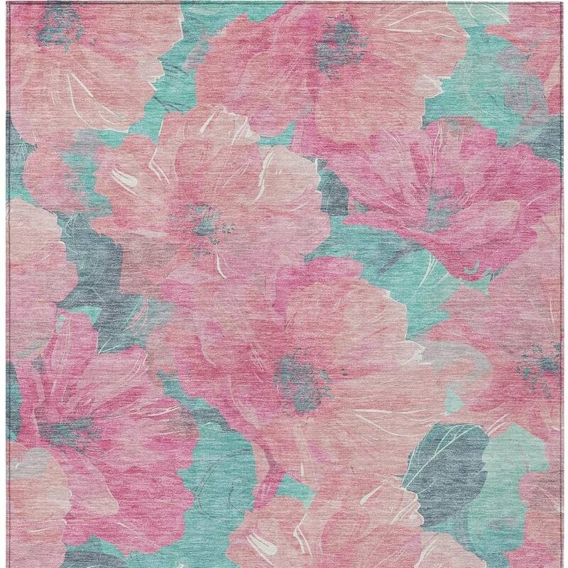 HomeRoots Floral Transitional Rectangle Outdoor Rug