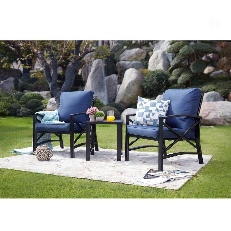 Patio Festival 3-Piece Outdoor Metal Conversation Set