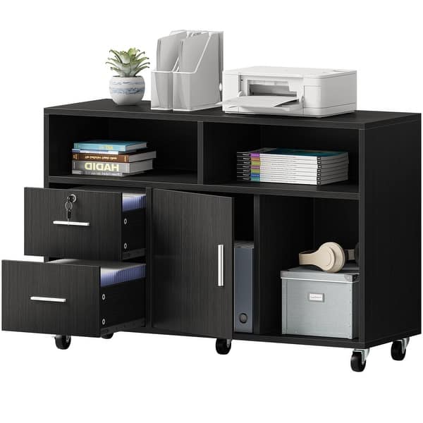 2 Drawer Wood File Mobile Lateral Filing with Lock for