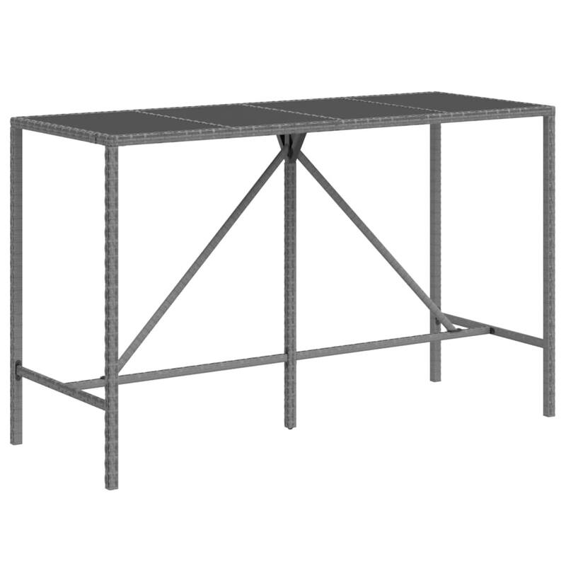 vidaXL 5 Piece Patio Bar Set with Cushions Black Poly Rattan