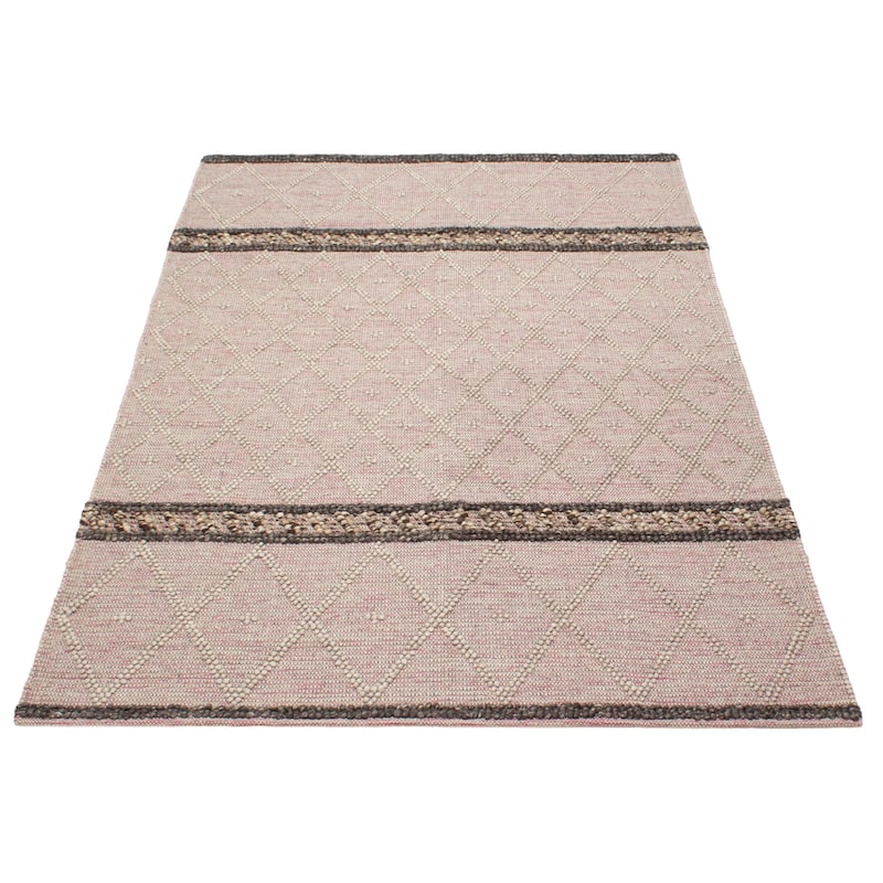 ECARPETGALLERY Braid weave Sienna Pink Wool Rug - 6'0 x 8'10