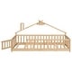 preview thumbnail 9 of 9, Natural Twin Pine House-Shaped Bedside Floor Bed with Guardrails