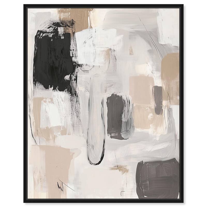 Beauty of Beige I Canvas by Art Remedy - Black - 20" x 24"