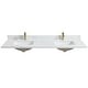 preview thumbnail 3 of 98, Malaga Composite Stone Vanity Top with White Rectangular Sink 73 in. W x 22 in. D - Grain White