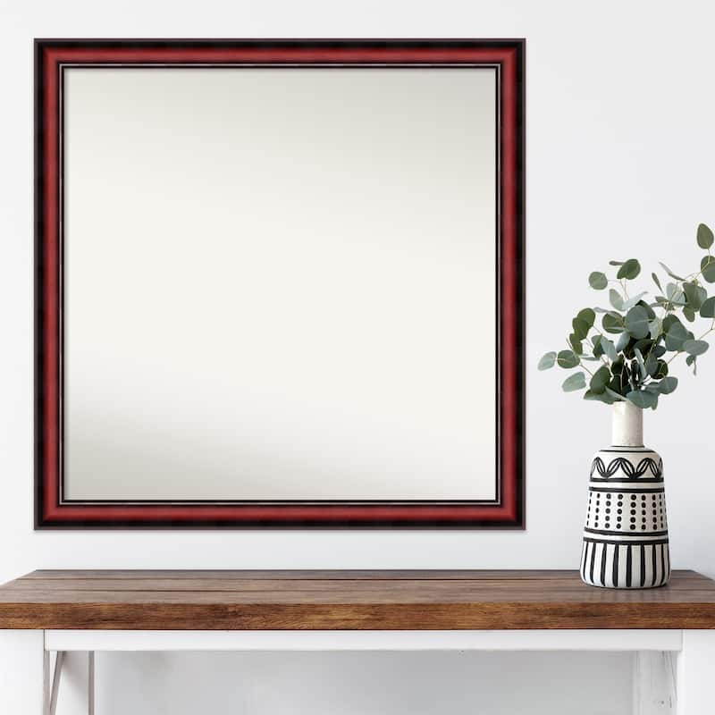 Non-Beveled Wood Wall Mirror - Rubino Cherry Scoop Frame