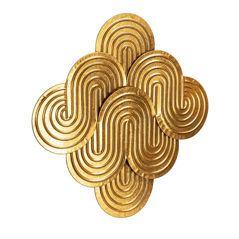Decorative Waves Metal Wall Art - Gold