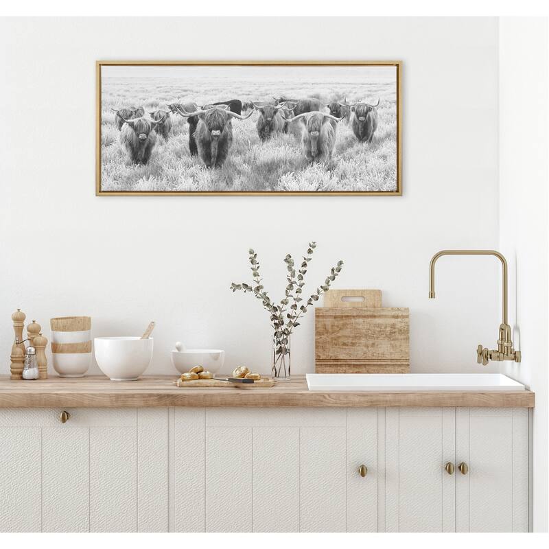 Kate and Laurel Sylvie Cow Herd Canvas by The Creative Bunch Studio
