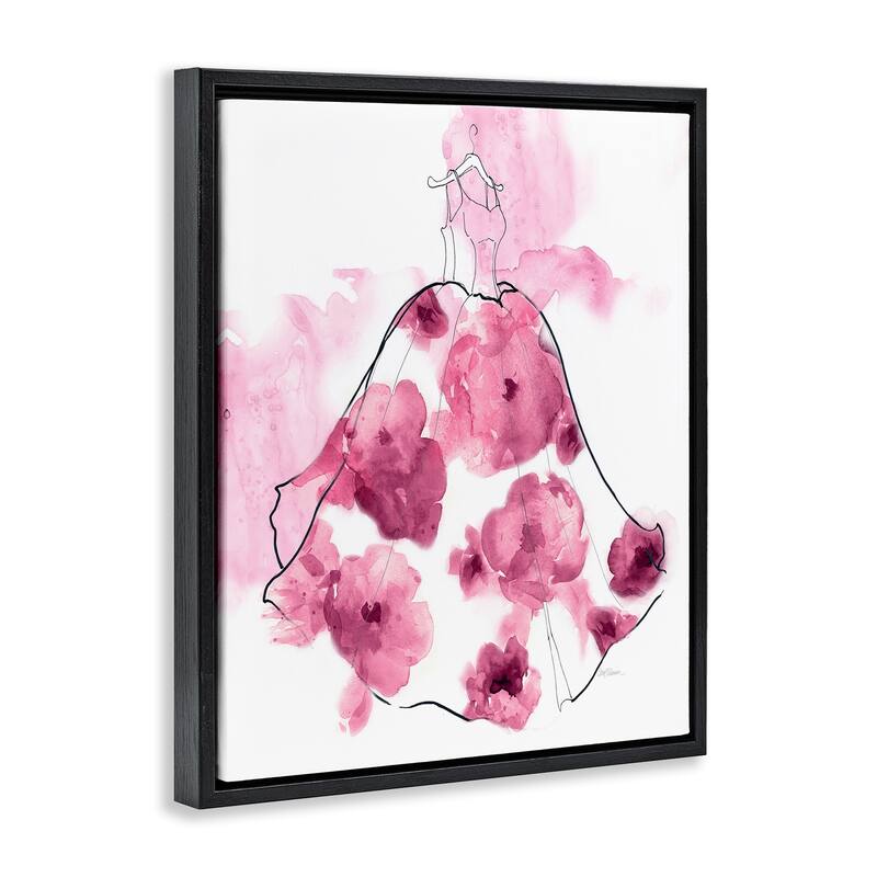 Stupell Alluring Flower Dress Abstraction Framed Floater Canvas Wall Art Design By Carol Robinson