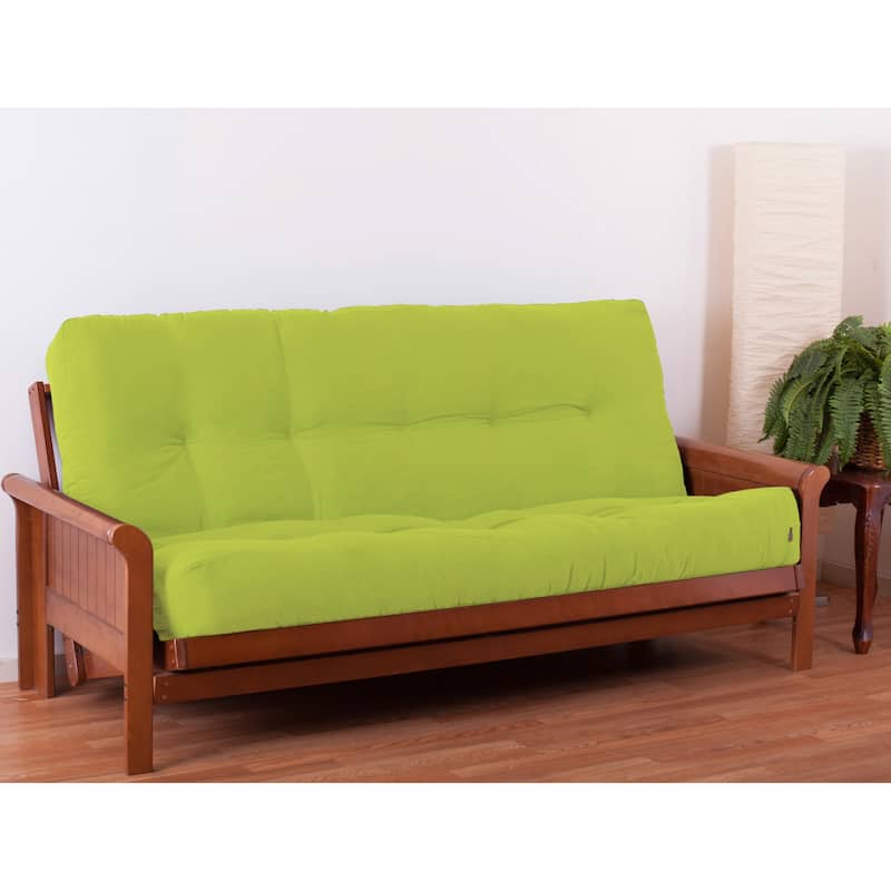 9-inch Thick Twill Futon Mattress (Twin, Full, or Queen) - Mojito Lime - Full