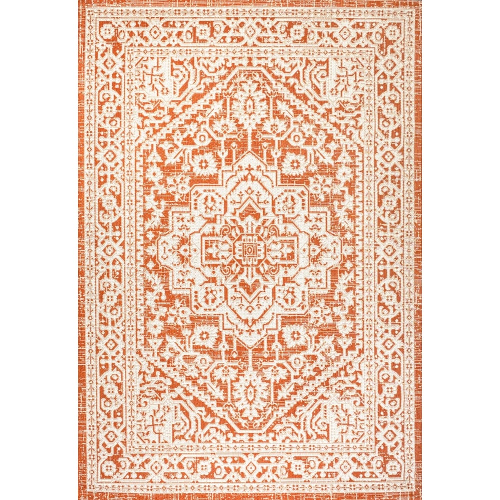 JONATHAN Y Rozetta Medallion Textured Weave Indoor/Outdoor Area Rug