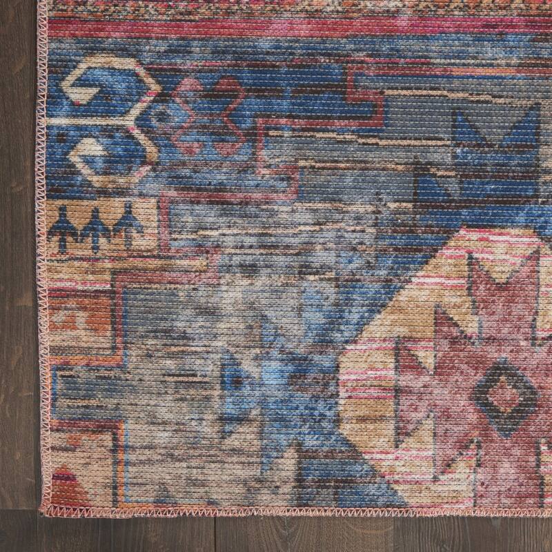 Panir Power Loomed Distressed Geometric Area Rug By HomeRoots - 10' Runner