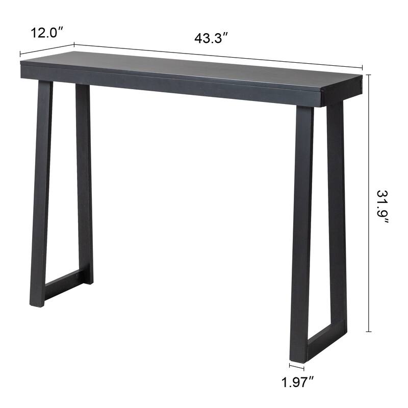 Narrow Solid Pine Wood Entryway Console Table for Small Space Living Room Furniture Decor