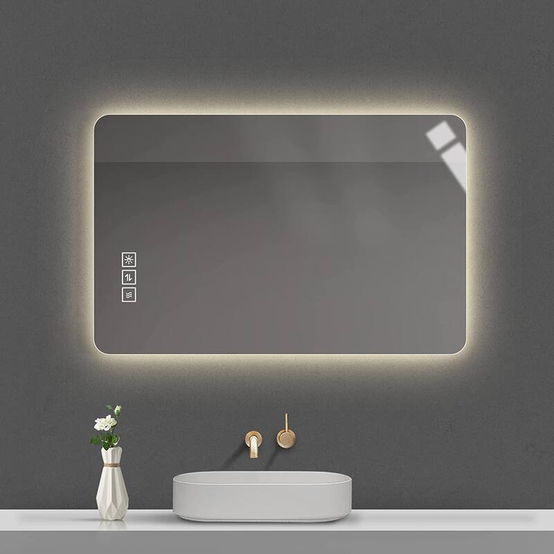 31.5" x 23.6" Wall Mounted Bathroom Mirror with LED Light and Anti-Fog
