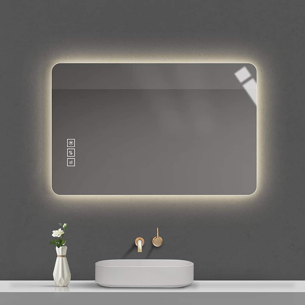 31.5" x 23.6" Wall Mounted Bathroom Mirror with LED Light and Anti-Fog