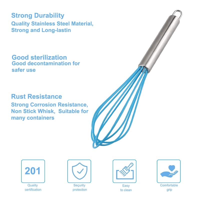 Egg Whisk Silicone Whisk Mixer Kitchen Utensil