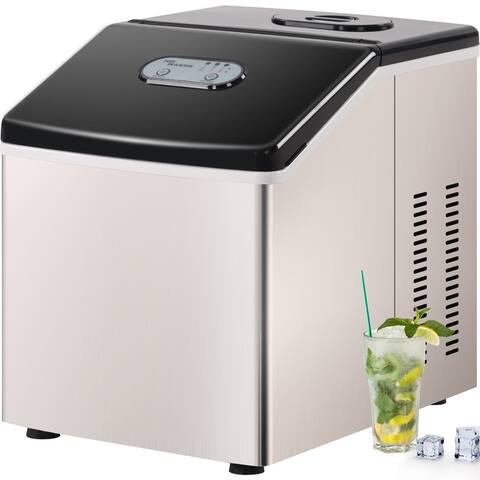 Portable Countertop Ice Maker Machine for 24 Clear Crystal Ice Cubes