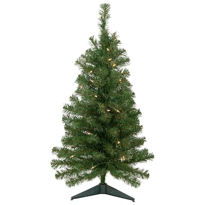 3' Pre-Lit Oakridge Noble Fir Artificial Christmas Tree Clear Lights