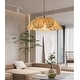 preview thumbnail 11 of 11, Boho Rattan Flower Pendant Light Coastal Hanging Fixture Light - 20" Wide