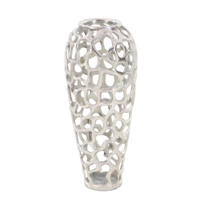 Gold Aluminum Metal Cutout Coral Decorative Vase