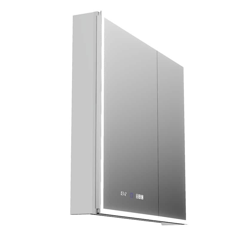 Modland 30"-48"W x 32"H Medicine Cabinet LED Mirrored Wall Mounted Bathroom Mirror with Storage