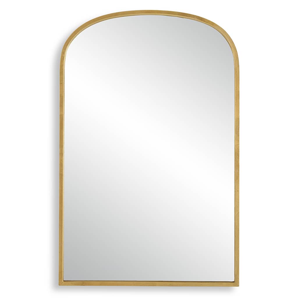 Copper Grove Gold Leaf Wall Mirror with Subtle Arch