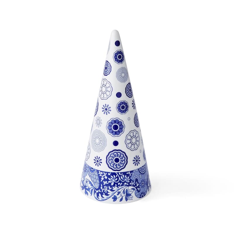 Spode Blue Italian Cone Shaped Topiary