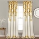 preview thumbnail 50 of 95, Porch & Den Elcaro Floral Room Darkening Curtain Panel Pair 52"W x 84"L - Yellow & Gray