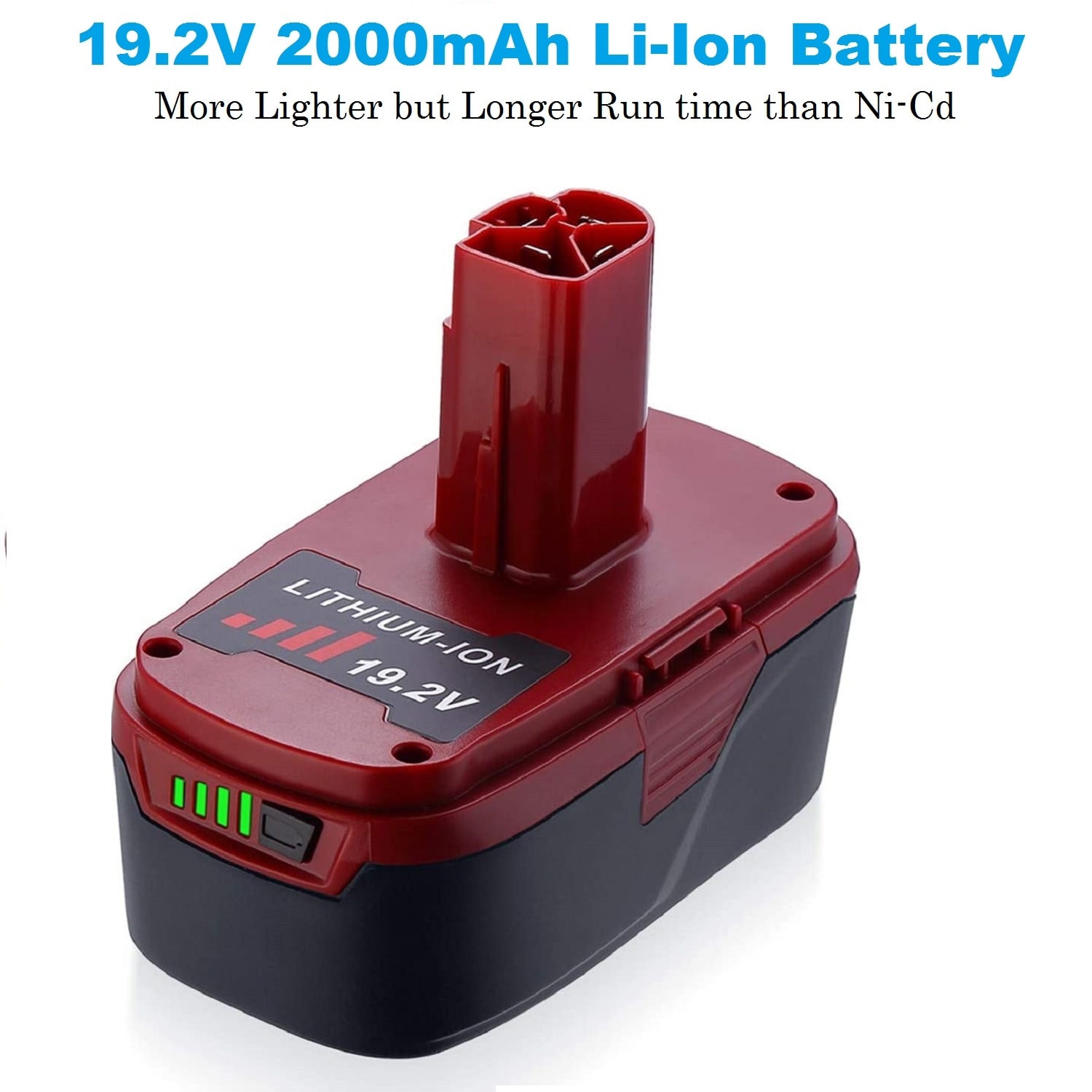 2x 19.2 V Lithium Battery for Craftsman DieHard C3 5166 PP2011 11375 - Red  - Overstock - 32003001