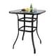 preview thumbnail 23 of 27, Patio Bar Table Outdoor Metal Bar Table Square Bistro Bar Table
