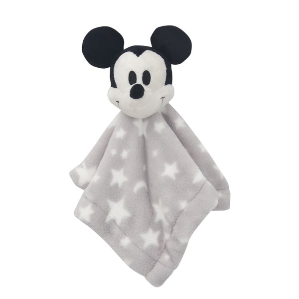 slide 2 of 4, Lambs & Ivy Disney Baby Mickey Mouse Gray Stars Security Blanket/Lovey