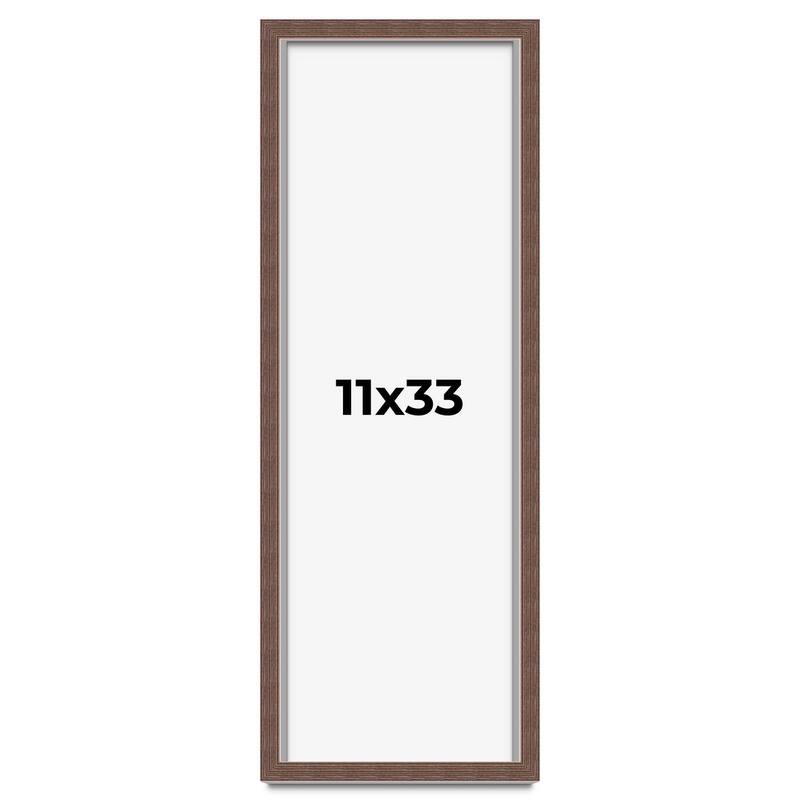 11x33 Shadow Box Frame Brown | 1.125 inches Deep Real Wood Rustic
