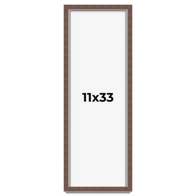 11x33 Shadow Box Frame Brown | 1.125 inches Deep Real Wood Rustic