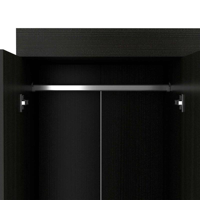 HomeRoots 47" Black Three Drawer Combo Dresser