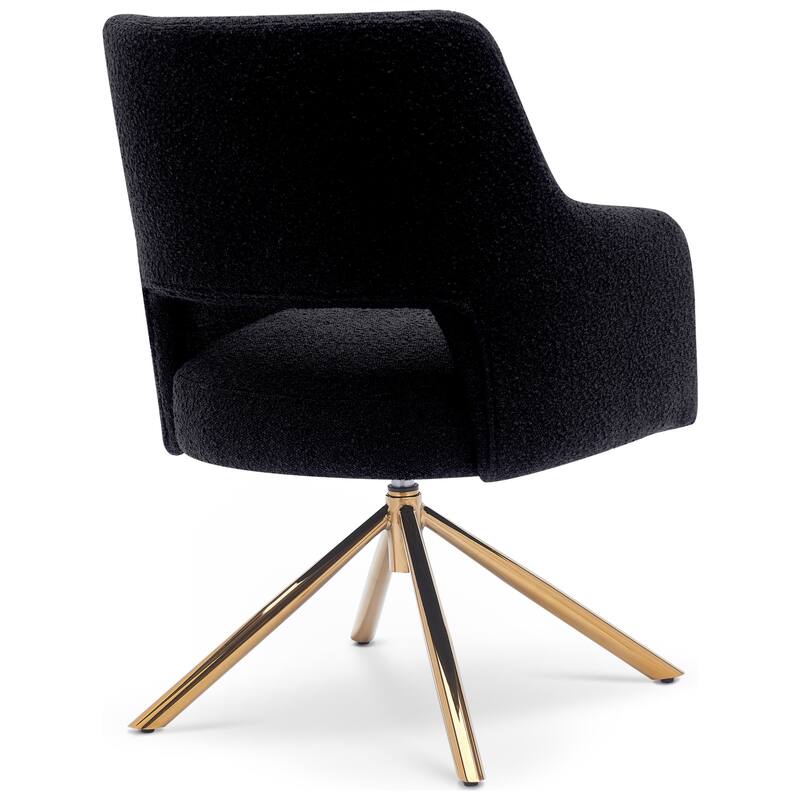 Boucle Polyester Upholstered Swivel Accent Chair - Stain Resistant (Set of 4)