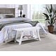 preview thumbnail 2 of 13, Roundhill Furniture Elyz Solid Wood Bench with Shelf, White