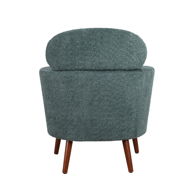 Porthos Home Rhys Sherpa Fabric Accent Barrel Chair with Rubberwood Legs