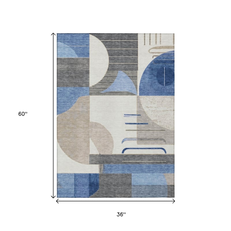 HomeRoots Geometric Modern Rectangle Outdoor Rug