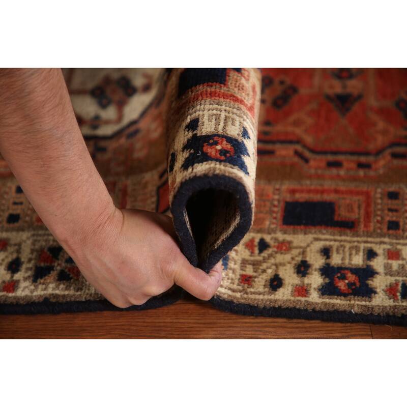 Traditional Ardebil Persian Vintage Runner Rug Handmade Wool Carpet - 2'10"x 10'5"