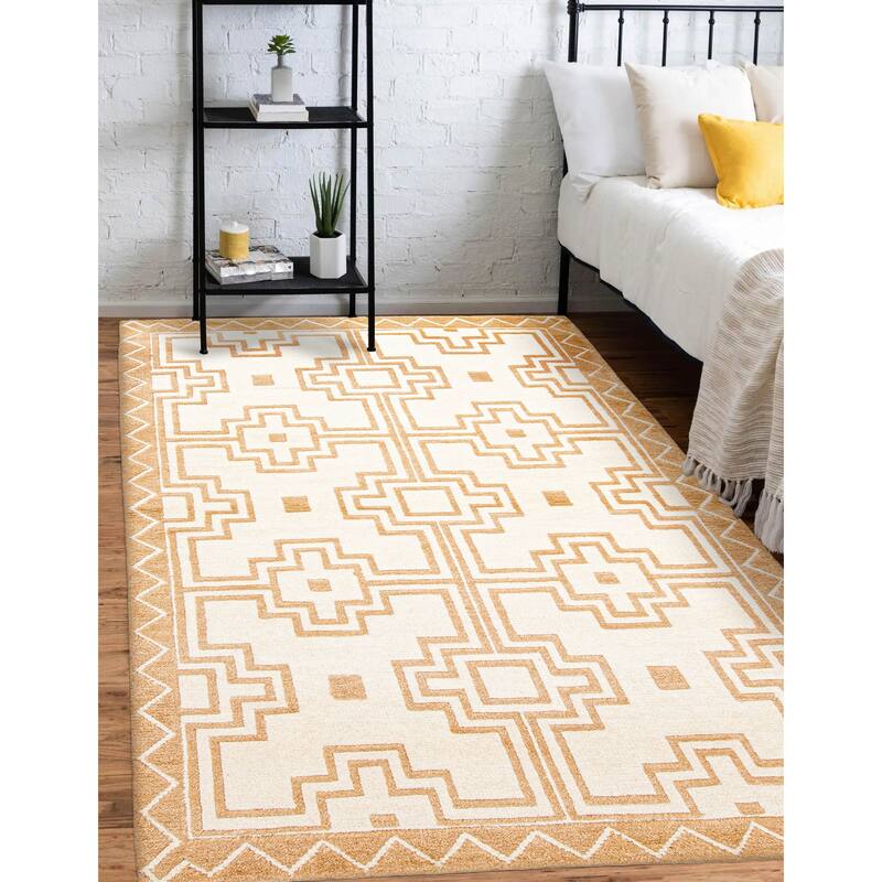 ECARPETGALLERY Hand-knotted Tangier Cream Wool Rug - 5'2 x 7'11